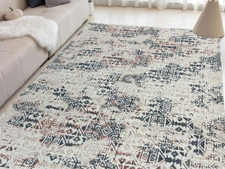 Digital Printed Premium Chenille Floor Carpet Mat, Super Soft Rug with Anti-Skid Backing, Modern Distressed Design - ACR003 Online Sale