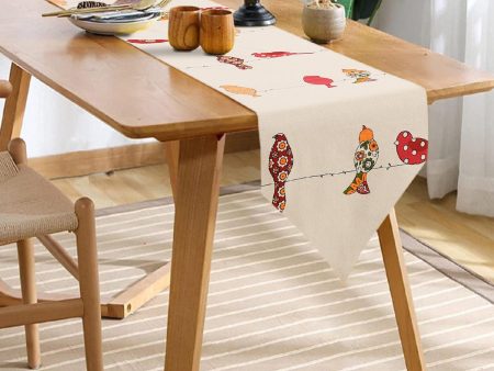 100% Cotton Table runner For 4 or 6 seater Dining   Centre Table - Humming Bird Red For Cheap