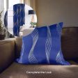 Decorative Gold Foil Cushion Cover, for Sofa, Bedroom, Living Room - Set of 2 - Double wave Navy Fashion