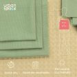 100% Cotton Multipurpose Kitchen Napkins, Dining Table Napkins, Machine Washable & Reusable - Set of 6 - Green Sage Sale