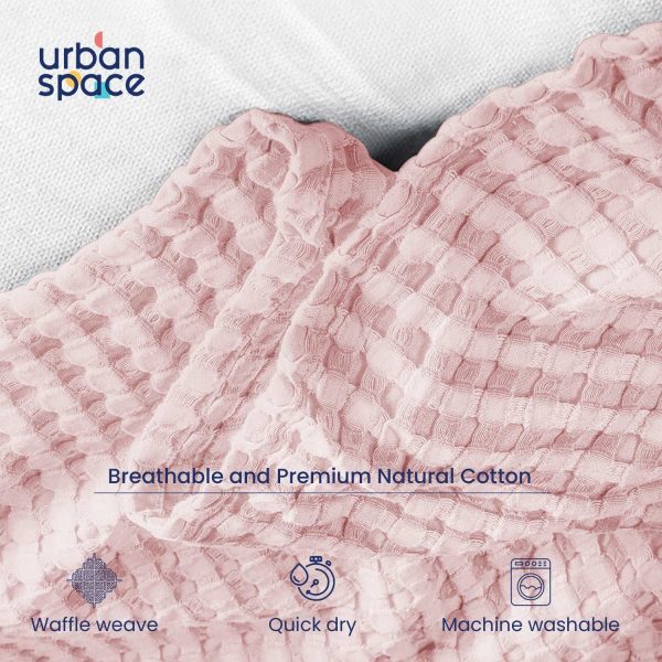 100% Cotton Waffle Weave Blanket   Cotton Dohar for Bedroom - Blush Pink Cheap