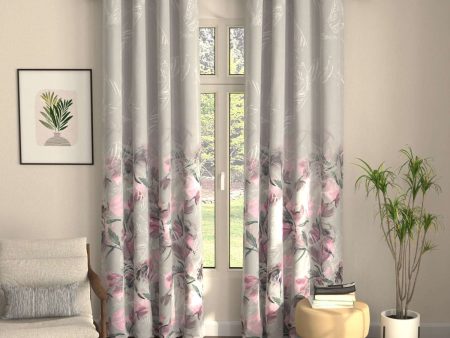 Blackout Curtains, Digital Printed Curtains, Pack of 2 Curtains - Winter Crocus Pink Discount