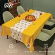 100% Cotton Dining table cover Combo - 1 Table Cloth with Reversible Placemats and Matching solid-colored Napkins - High Garden Yellow Hot on Sale