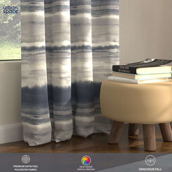 Blackout Curtains, Digital Printed Curtains, Pack of 2 Curtains - Coastal Tides Navy Online Hot Sale