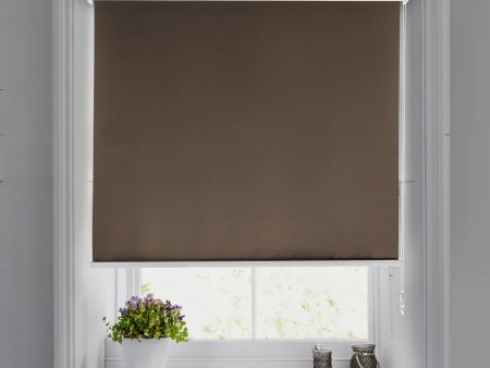 Blackout Roller Blinds - Waterproof, 90% Room Darkening, Corded Roll-Up Curtains for Home & Office - Chocolate Brown Fashion