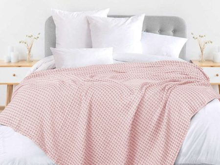 100% Cotton Waffle Weave Blanket   Cotton Dohar for Bedroom - Blush Pink Cheap