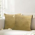 Waffle Cotton Cushion Cover, for Sofa, Bedroom, Living Room - Set of 2 - Waffle Khaki on Sale