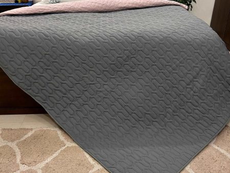 Fluffy & Heavy 200 GSM Microfiber Reversible Quilted Winter Comforters - Grey & Rose Cheap