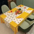 100% Cotton Dining table cover Combo - 1 Table Cloth with Reversible Placemats and Matching solid-colored Napkins - High Garden Yellow Hot on Sale