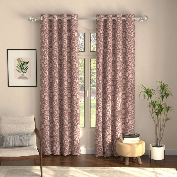 Blackout Curtains, Digital Printed Curtains, Pack of 2 Curtains - Mystic wine Hot on Sale