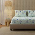 Serene 200 TC 100% Cotton Bedsheet with Pillow Covers - Whisper Mint Blue Cheap