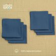 100% Cotton Multipurpose Kitchen Napkins, Dining Table Napkins, Machine Washable & Reusable - Set of 6 - Navy Blue Fashion