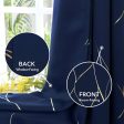 Gold Foil Printed 80-85% Blackout Curtains - Pack of 1 Curtain - Wave - Navy Blue Online Hot Sale