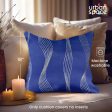 Decorative Gold Foil Cushion Cover, for Sofa, Bedroom, Living Room - Set of 2 - Double wave Navy Fashion