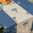 100% Cotton Dining Table Cover, Table Cloth with Panelled design - Palm Lagoon Indigo Cheap