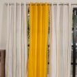 Cotton Curtains Combo, Set of 3 curtains, 60-65% Room Darkening Curtain - Aura Yellow For Discount