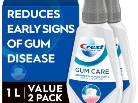 Crest Gum Care Mouthwash, Cool Wintergreen, CPC (cetylpyridinium Chloride) Antigingivitis Antiplaque Oral Rinse 1L (33.8 fl oz), Pack of 2 Online Hot Sale