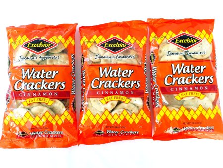 Excelsior Water Crackers FAT FREE Cinnamon 143g 5.04oz x 3 packs Jamaica s Favourite Online now