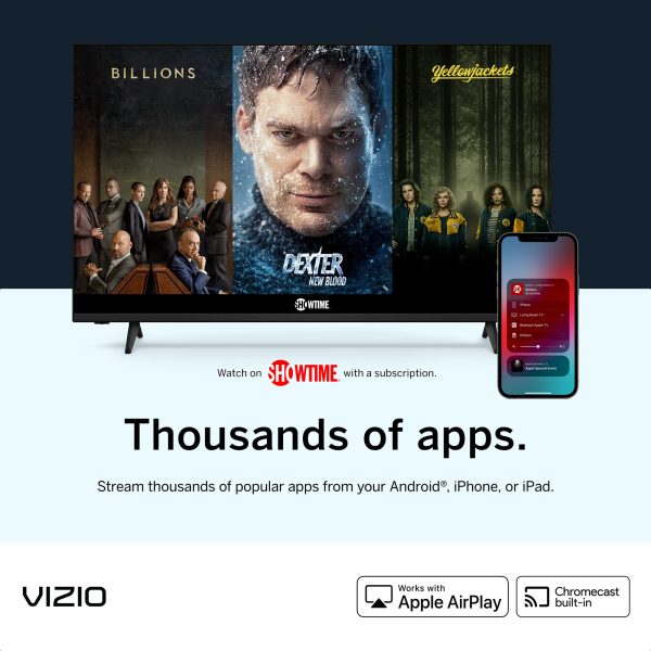 VIZIO 43-inch D-Series Full HD 1080p Smart TV with Apple AirPlay and Chromecast Built-in, TV Only (Renewed) Online now