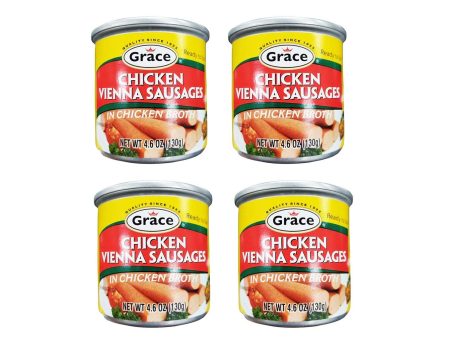 Grace Chicken Vienna Sausages in Chicken Broth 4.6oz, 4 Pack Discount