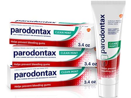 Parodontax Clean Mint Toothpaste For Gum Health, Helps Cavity Prevention, Anticavity And Antigingivitis - 3.4 Oz x 3 For Sale