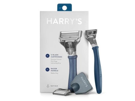 Harry s Razor With 2 Blade Cartridges Navy Blue Hot on Sale