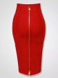 16 Colors XL XXL Sexy Solid Zipper Orange Blue Black Red White Pink Bandage Skirt Women Elastic Bodycon Summer Pencil Skirt 58cm Sale