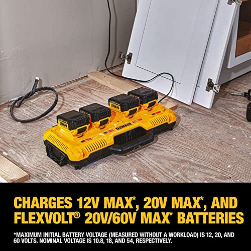 DEWALT 20V MAX* Charger, 4-Port, Rapid Charge (DCB104) , Black Yellow Fashion