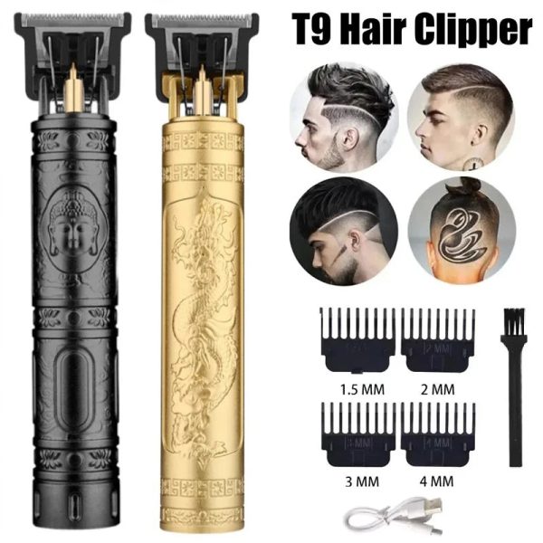 Vintage Body Hair Clipper T9 Hair Trimmer Man Beard Cutting Machine Cordless Beard Trimmer Kits Electric Body Hair Shaving on Sale