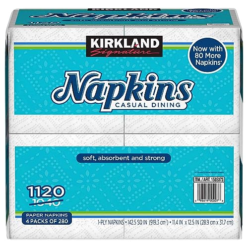 Kirkland Signature Napkin, 1-Ply, 280 Count (Pack of 4) Discount